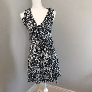Forever 21 Black and White Dress with Ruffle
